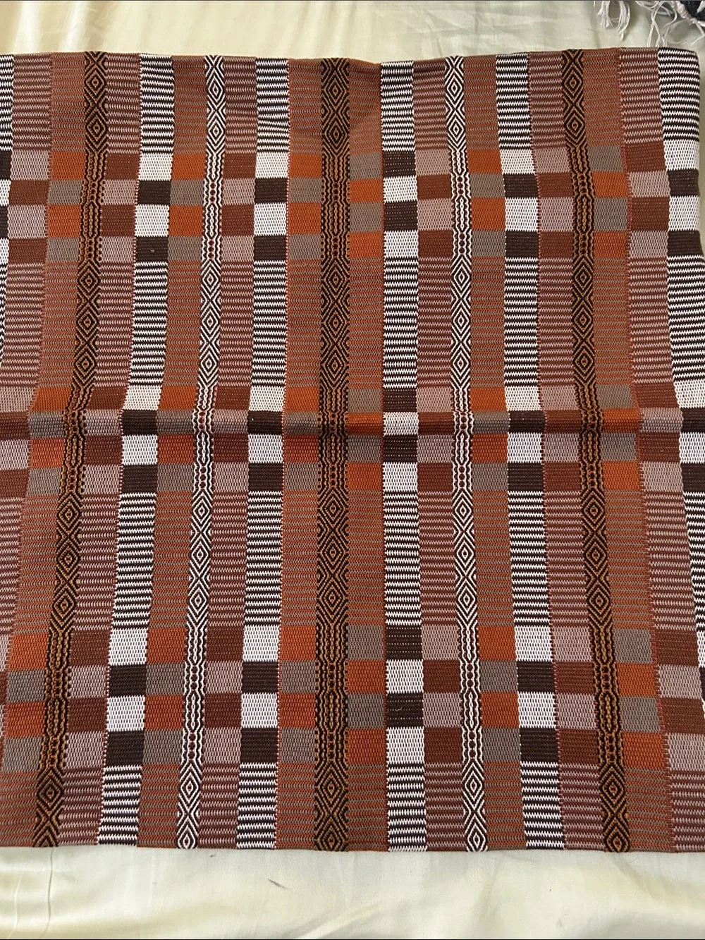 Pillow case Woven Placemat in Rust, Brown & Cream